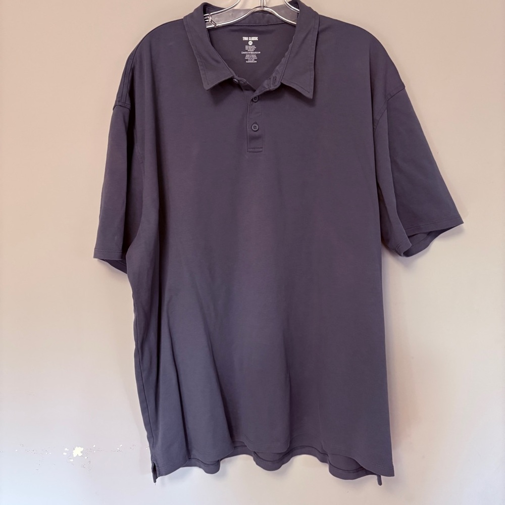 True Classic Pima Cotton Men’s 3XL Polo Shirt Gray Preppy Classic Timeless Golf